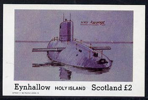 Eynhallow 1982 Submarines (HMS Revenge) imperf deluxe sheet (£2 value) unmounted mint