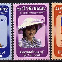 St Vincent - Grenadines 1982 Princess Di's 21st Birthday set of 3 unmounted mint (SG 229-31)
