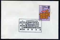 Postmark - Great Britain 1973 cover bearing illustrated cancellation for Centenary of St James Church, Burnopfield