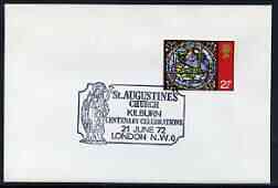 Postmark - Great Britain 1972 cover bearing illustrated cancellation for St Augustine's Church Centenary, Kilburn