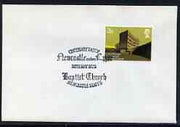 Postmark - Great Britain 1972 cover bearing illustrated cancellation for Centenary Day of Newcastle under Lyme Baptist Church