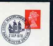 Postmark - Great Britain 1970 cover bearing illustrated cancellation for Mayflower (350 Years), Dartmouth