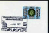 Postmark - Great Britain 1977 card bearing illustrated cancellation for Llangollen International Musical Eisteddfod