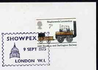 Postmark - Great Britain 1975 card bearing illustrated cancellation for Showpex '75
