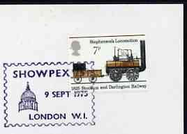 Postmark - Great Britain 1975 card bearing illustrated cancellation for Showpex '75