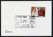 Postmark - Great Britain 1975 card bearing illustrated cancellation for Mansfield Town v Cardiff City, Division 4 Champions