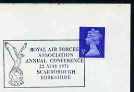 Postmark - Great Britain 1971 cover bearing illustrated cancellation for RAF Association Annual Conference, Scarborough