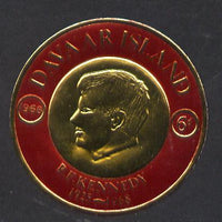 Davaar Island 1968 Robert Kennedy 6d coin shaped in gold foil with background colour in red instead of green unmounted mint (as Rosen D123)