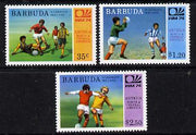 Barbuda 1974 World Cup Football Winners perf set of 3 (unissued with names of teams) unmounted mint