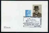 Postmark - Great Britain 1975 card bearing illustrated cancellation for Railway Philatelic Group Convention, Leicester showing Steam Loco