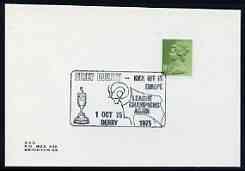Postmark - Great Britain 1975 card bearing illustrated cancellation for Derby County Kick Off in Europe