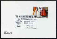 Postmark - Great Britain 1975 cover bearing illustrated cancellation for Manchester United FC first Home Match back in Div 1