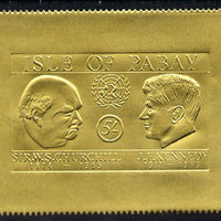 Pabay 1967 Churchill & Kennedy 5s larger format embossed in gold foil unmounted mint (Rosen PA65)