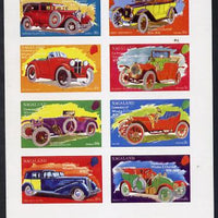 Nagaland 1974 Vintage Cars (Churchill Birth Centenary) imperf set of 8 values (2c to 60c) unmounted mint