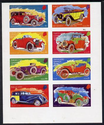 Nagaland 1974 Vintage Cars (Churchill Birth Centenary) imperf set of 8 values (2c to 60c) unmounted mint