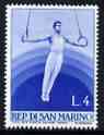 San Marino 1954 Gymnastics (Rings) 4L from Sport set of 11, SG 477 unmounted mint