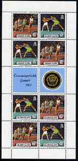 Solomon Islands 1982 Commonwealth Games sheetlet of 10 comprising 4 se-tenant pairs plus two labels unmounted mint, SG 473a x 4