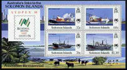 Solomon Islands 1988 Bicentenary of Australian Settlement & Sydpex '88 Stamp Exhibition perf m/sheet unmounted mint, SG MS 630