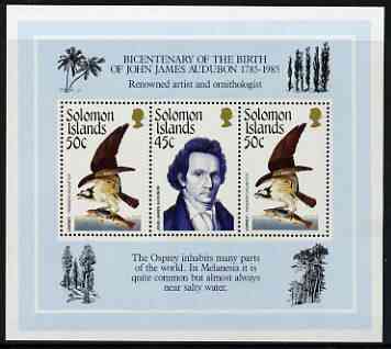 Solomon Islands 1985 Birth Bicentenary of John Audubon perf m/sheet unmounted mint, SG MS 556