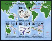 Solomon Islands 1992 500th Anniversary Discovery of America by Columbus (& Stamp Expo) perf m/sheet unmounted mint, SG MS 732