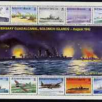 Solomon Islands 1992 50th Anniversary of Battle of Guadalcanal perf sheetlet #2 containing 10 values unmounted mint, SG 738a