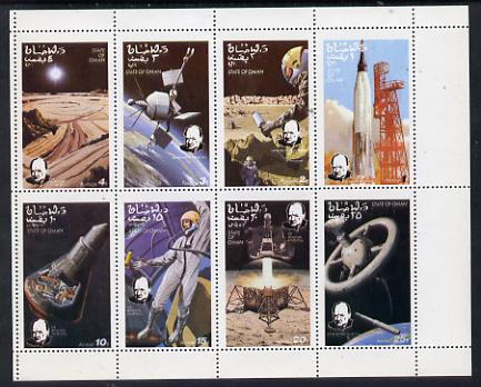 Oman 1973 Churchill Birth Centenary (Space) perf set of 8 values (1b to 25b) unmounted mint