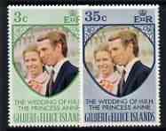 Gilbert & Ellice Islands 1973 Royal Wedding set of 2 unmounted mint, SG 221-22