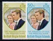 British Virgin Islands 1973 Royal Wedding set of 2 unmounted mint, SG 301-302