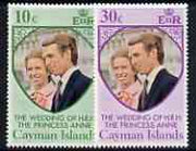 Cayman Islands 1973 Royal Wedding set of 2 unmounted mint, SG 335-36
