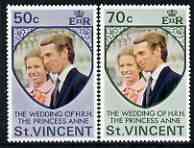 St Vincent 1973 Royal Wedding set of 2 unmounted mint, SG 374-75
