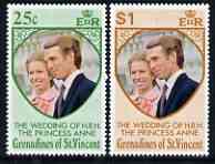 St Vincent - Grenadines 1973 Royal Wedding set of 2 unmounted mint, SG 1-2