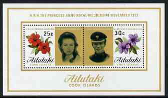 Cook Islands - Aitutaki 1973 Royal Wedding perf m/sheet unmounted mint, SG MS 84