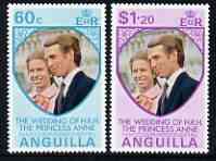 Anguilla 1973 Royal Wedding set of 2 unmounted mint, SG 165-66