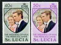 St Lucia 1973 Royal Wedding set of 2 unmounted mint, SG 365-66