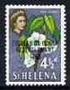 Tristan da Cunha 1963 Red-Wood Flower 4.5d opt'd Tristan Resettlement on St Helena def with lace background, unmounted mint, SG 59
