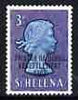 Tristan da Cunha 1963 Queen Elizabeth 3d opt'd Tristan Resettlement on St Helena def with lace background, unmounted mint, SG 58