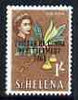 Tristan da Cunha 1963 Gum-Wood Flower 1s opt'd Tristan Resettlement on St Helena def with lace background, unmounted mint, SG 63