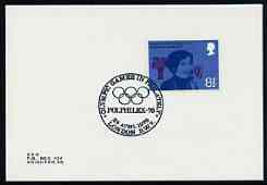 Postmark - Great Britain 1976 card bearing illustrated cancellation for PolPhilex 'Olympic Games in Philately'
