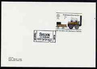Postmark - Great Britain 1975 card bearing illustrated cancellation representing a Shildon Train Ticket