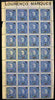Lourenco Marques 1898-1901 King Carlos 100r blue & black on blue complete folded sheet of 28 without gum but scarce thus, as SG 46