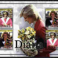 Grenada 2010 Princess Diana #1 perf sheetlet containing 4 values unmounted mint