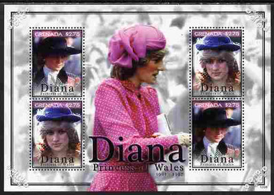 Grenada 2010 Princess Diana #2 perf sheetlet containing 4 values unmounted mint