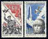 Czechoslovakia 1961 Yuro Gagarin's Visit perf set of 2 unmounted mint, SG 13237-38
