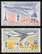 Czechoslovakia 1957 Opening of Czechoslovak Airlines perf set of 2 unmounted mint, SG 1000-1001