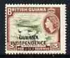 Guyana 1966 Water Lilies 3c with Independence opt (Local opt on Block CA wmk) unmounted mint SG 431*