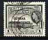 Guyana 1966 GPO Georgetown 1c with Independence opt (DLR opt on Block CA wmk) fine used SG 385