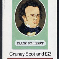 Grunay 1982 Composers (Schubert) imperf deluxe sheet (£2 value) unmounted mint
