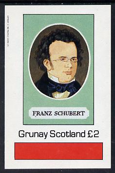 Grunay 1982 Composers (Schubert) imperf deluxe sheet (£2 value) unmounted mint