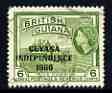 Guyana 1966 Rice Combine 6c with Independence opt (Local opt on Script CA wmk) fine used SG 424*