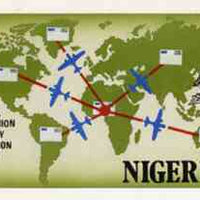Nigeria 1974 Centenary of UPU - original artwork for 30k value showing Air mail routes,by NSP&MCo Staff Artist Samuel A M Eluare on card 223 x 128 mm